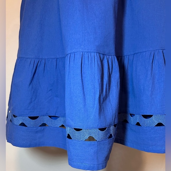 Tie Front Tunic Dress 100% Cotton Size Large Summer Adjustable Straps NWT - Picture 7 of 13